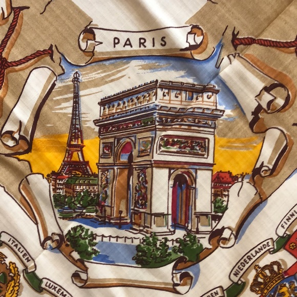 European linen tablecloth highlighting Germany 6 matching napkins circa 1950 - Picture 10 of 12